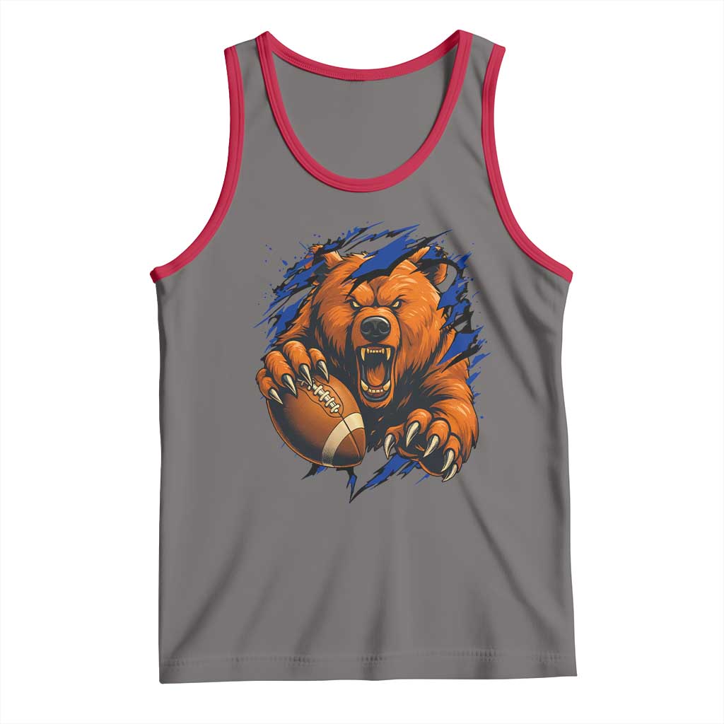 Funny CFB Game Day Tank Top Football Lover TS11 Deep Heather Red Print Your Wear