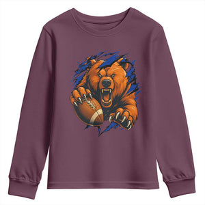 Funny CFB Game Day Youth Sweatshirt Football Lover TS11 Maroon Print Your Wear
