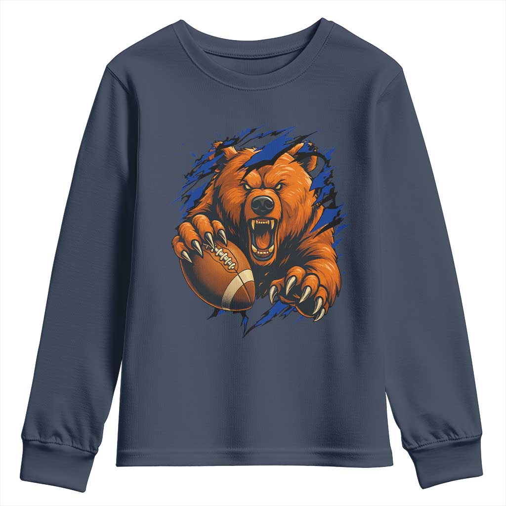 Funny CFB Game Day Youth Sweatshirt Football Lover TS11 Navy Print Your Wear