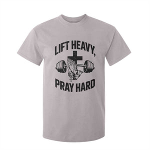Lift Heavy Pray Hard T Shirt For Kid Christian Workout Jesus Gym Lifting TS11 Ice Gray Print Your Wear