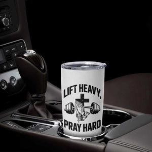 Lift Heavy Pray Hard Tumbler Cup Christian Workout Jesus Gym Lifting TS11 Print Your Wear