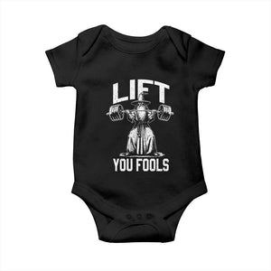 Funny Lift You Fools Baby Onesie Swole Wizard Weightlifting Bodybuilding Gym Fitness TS11 Black Print Your Wear