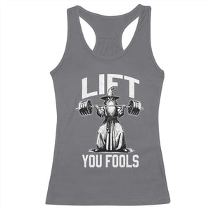 Funny Lift You Fools Racerback Tank Top Swole Wizard Weightlifting Bodybuilding Gym Fitness TS11 Charcoal Print Your Wear