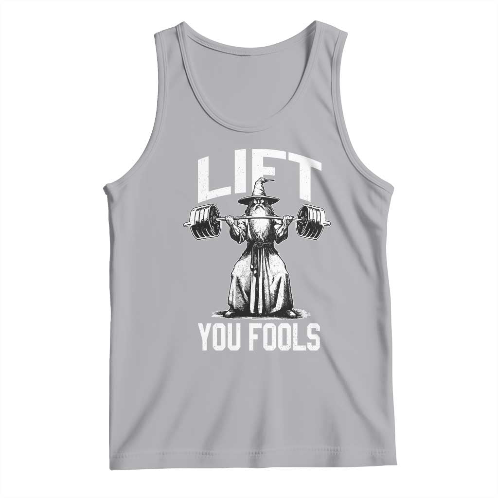 Funny Lift You Fools Tank Top Swole Wizard Weightlifting Bodybuilding Gym Fitness TS11 Athletic Heather Print Your Wear
