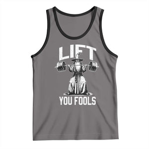 Funny Lift You Fools Tank Top Swole Wizard Weightlifting Bodybuilding Gym Fitness TS11 Deep Heather Black Print Your Wear