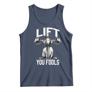 Funny Lift You Fools Tank Top Swole Wizard Weightlifting Bodybuilding Gym Fitness TS11 Navy Print Your Wear