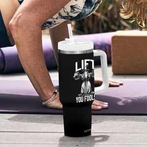 Funny Lift You Fools Tumbler With Handle Swole Wizard Weightlifting Bodybuilding Gym Fitness TS11 Print Your Wear