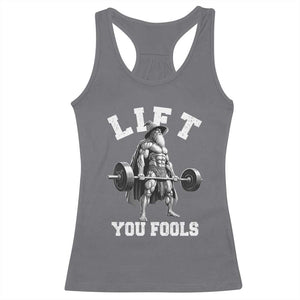 Funny Lift You Fools Racerback Tank Top Swole Wizard Weightlifting Bodybuilding Gym TS11 Charcoal Print Your Wear