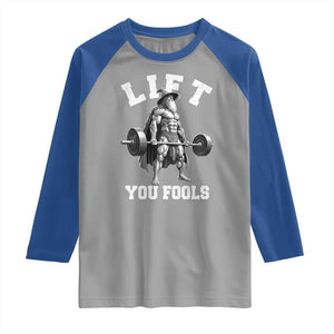 Funny Lift You Fools Raglan Shirt Swole Wizard Weightlifting Bodybuilding Gym TS11 Sport Gray Royal Print Your Wear