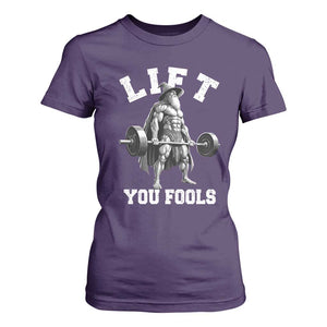 Funny Lift You Fools T Shirt For Women Swole Wizard Weightlifting Bodybuilding Gym TS11 Purple Print Your Wear