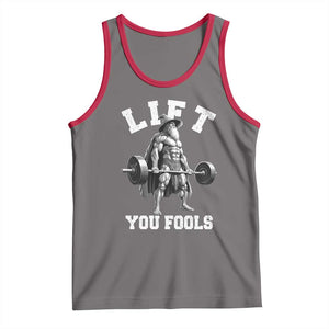 Funny Lift You Fools Tank Top Swole Wizard Weightlifting Bodybuilding Gym TS11 Deep Heather Red Print Your Wear