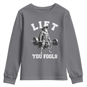 Funny Lift You Fools Youth Sweatshirt Swole Wizard Weightlifting Bodybuilding Gym TS11 Charcoal Print Your Wear