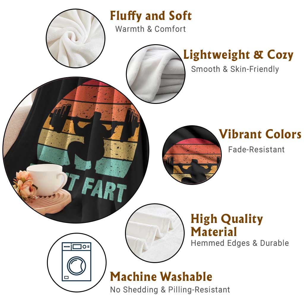 Dont Fart Fitness Gym Workout Weights Squat Humor Throw Blanket TS11 Print Your Wear