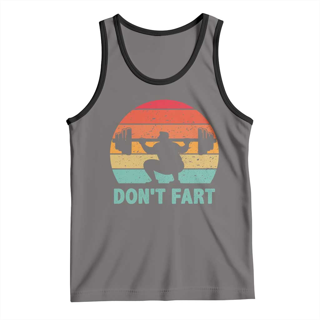 Dont Fart Fitness Gym Workout Weights Squat Humor Tank Top TS11 Deep Heather Black Print Your Wear