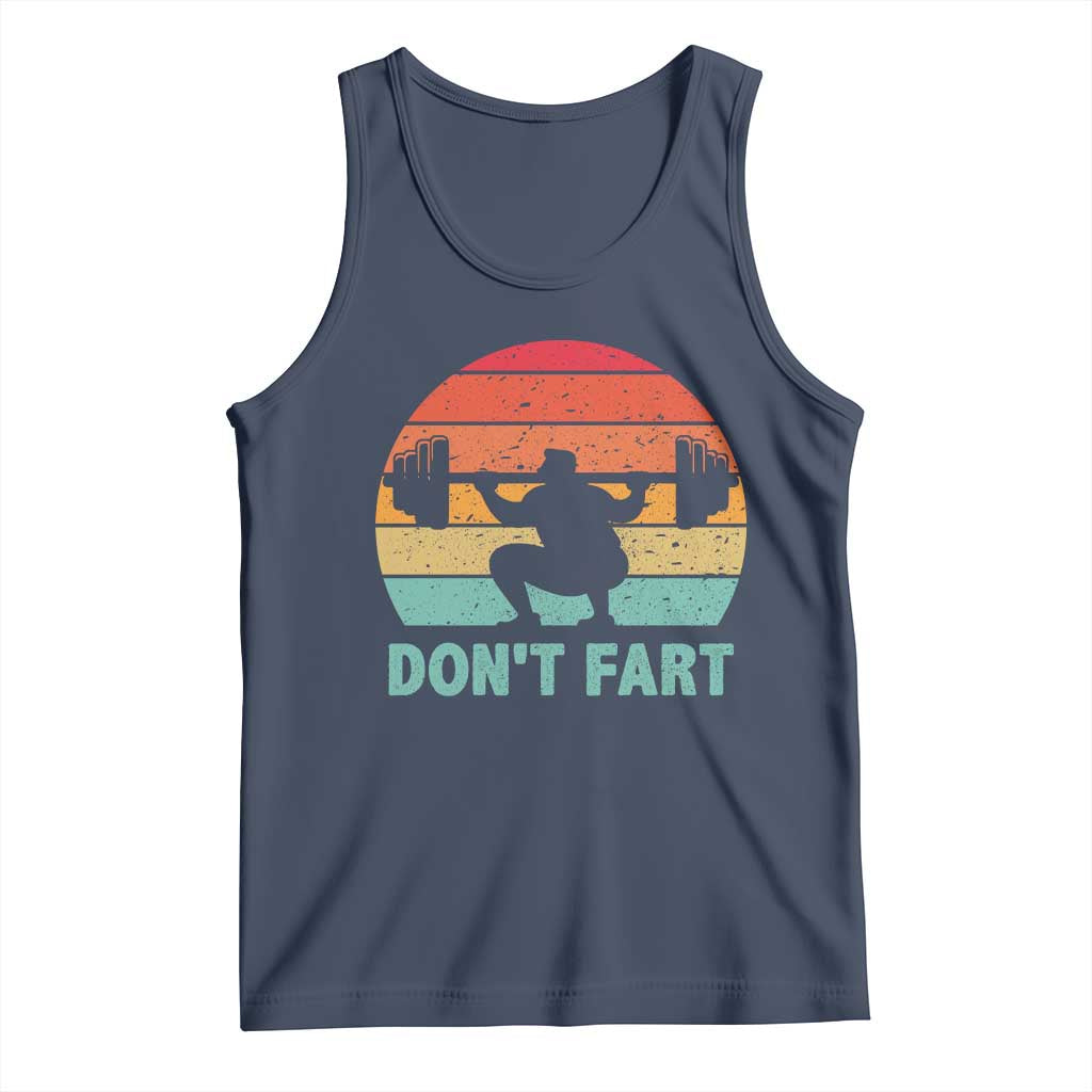 Dont Fart Fitness Gym Workout Weights Squat Humor Tank Top TS11 Navy Print Your Wear