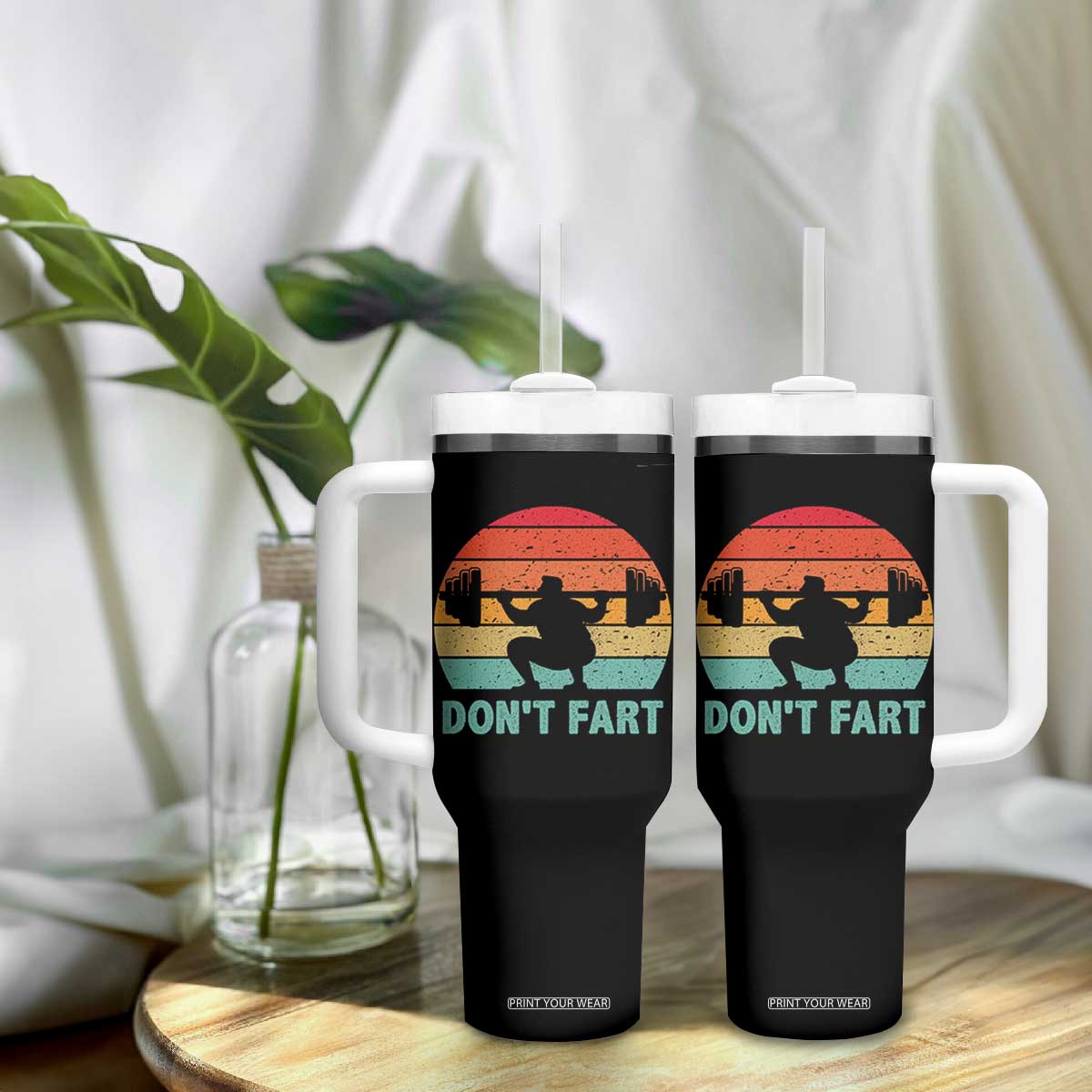 Dont Fart Fitness Gym Workout Weights Squat Humor Tumbler With Handle TS11 Print Your Wear
