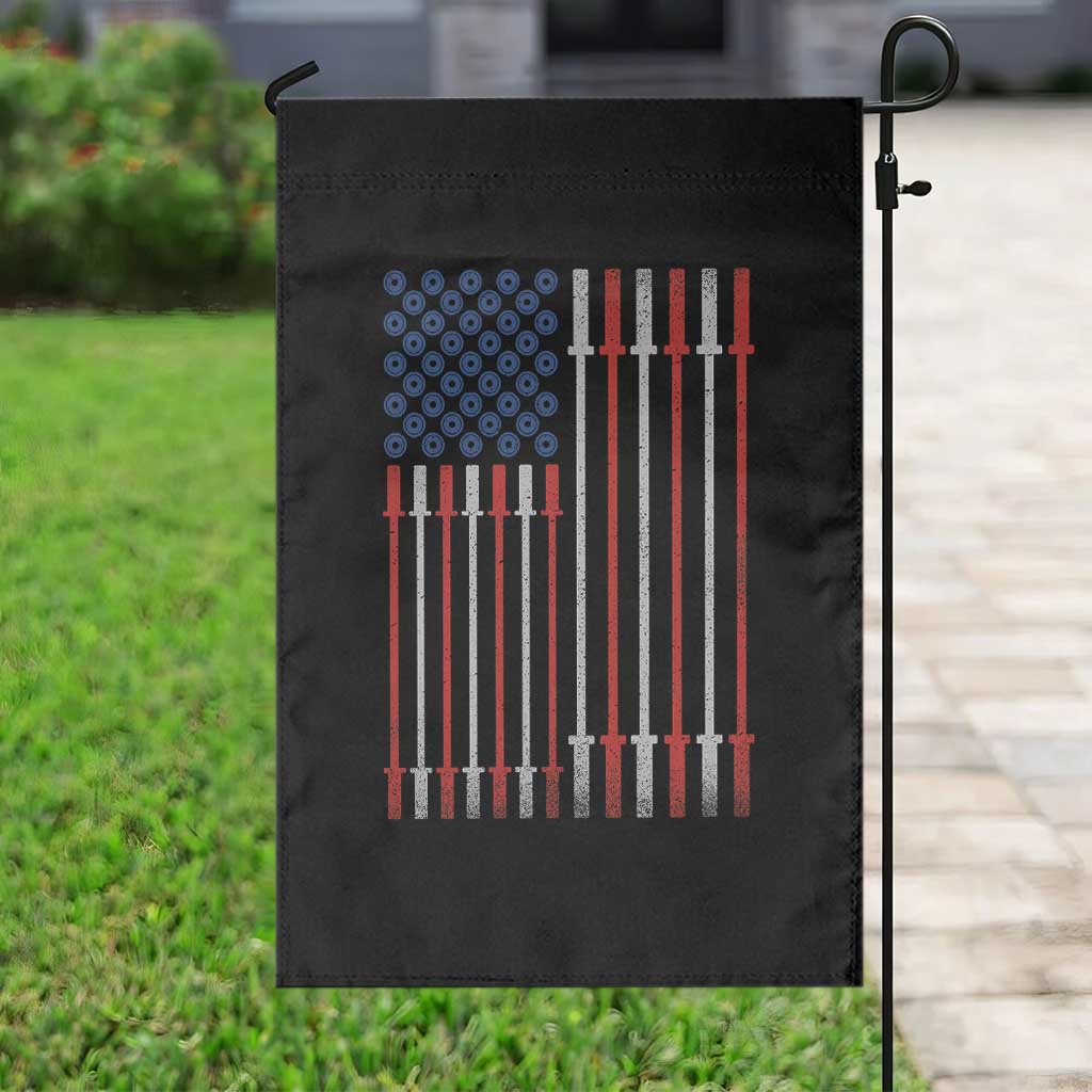 Fitness Gym Barbell Powerlifting Patriotic American Flag Garden Flag TS11 Print Your Wear