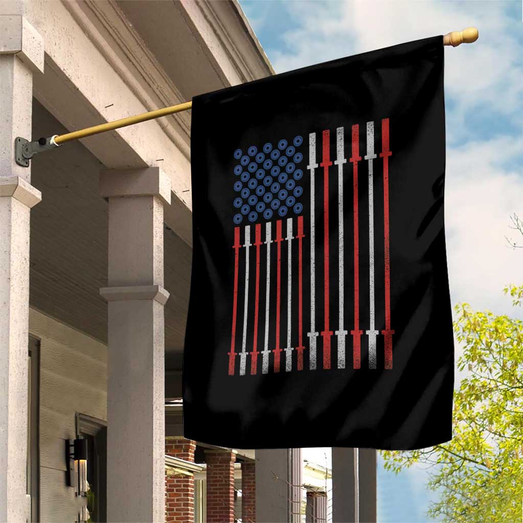 Fitness Gym Barbell Powerlifting Patriotic American Flag Garden Flag TS11 Print Your Wear