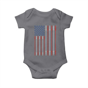 Fitness Gym Barbell Powerlifting Patriotic American Flag Baby Onesie TS11 Charcoal Print Your Wear