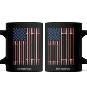 Fitness Gym Barbell Powerlifting Patriotic American Flag Coffee Mug TS11 Black Print Your Wear