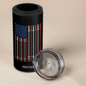 Fitness Gym Barbell Powerlifting Patriotic American Flag 4 in 1 Can Cooler Tumbler TS11 Print Your Wear