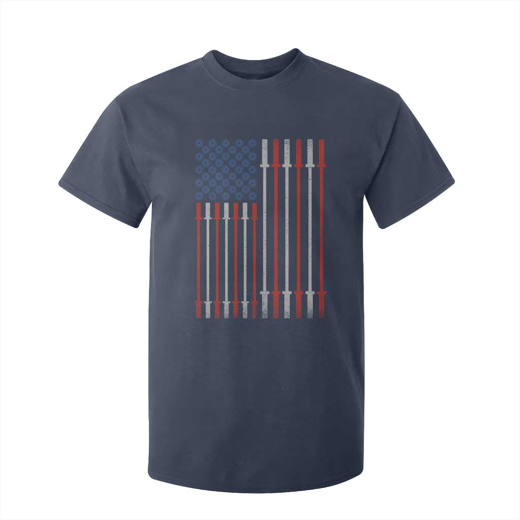 Fitness Gym Barbell Powerlifting Patriotic American Flag T Shirt For Kid TS11 Navy Print Your Wear