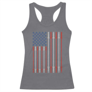 Fitness Gym Barbell Powerlifting Patriotic American Flag Racerback Tank Top TS11 Charcoal Print Your Wear