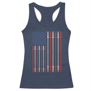 Fitness Gym Barbell Powerlifting Patriotic American Flag Racerback Tank Top TS11 Navy Print Your Wear