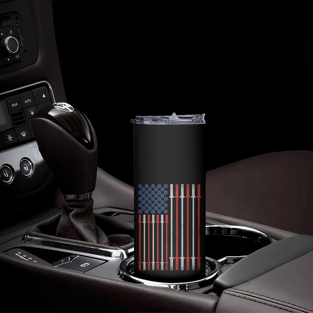 Fitness Gym Barbell Powerlifting Patriotic American Flag Skinny Tumbler TS11 Print Your Wear