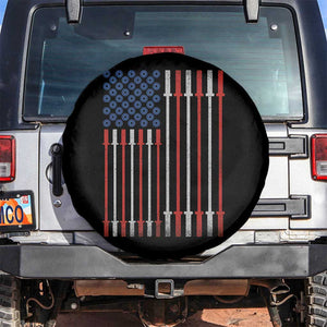 Fitness Gym Barbell Powerlifting Patriotic American Flag Spare Tire Cover TS11 No hole Black Print Your Wear