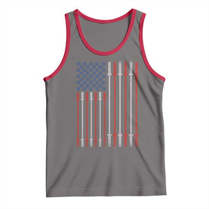 Fitness Gym Barbell Powerlifting Patriotic American Flag Tank Top TS11 Deep Heather Red Print Your Wear