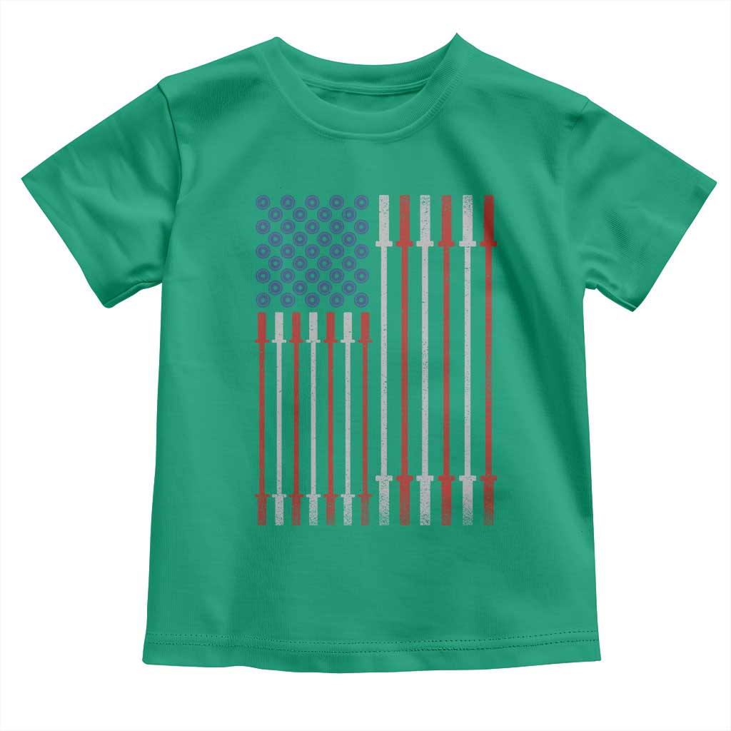 Fitness Gym Barbell Powerlifting Patriotic American Flag Toddler T Shirt TS11 Irish Green Print Your Wear