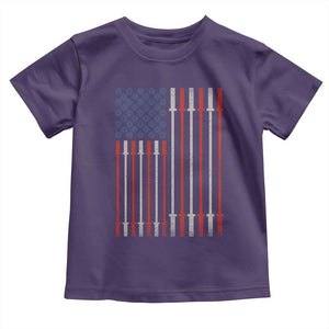Fitness Gym Barbell Powerlifting Patriotic American Flag Toddler T Shirt TS11 Purple Print Your Wear