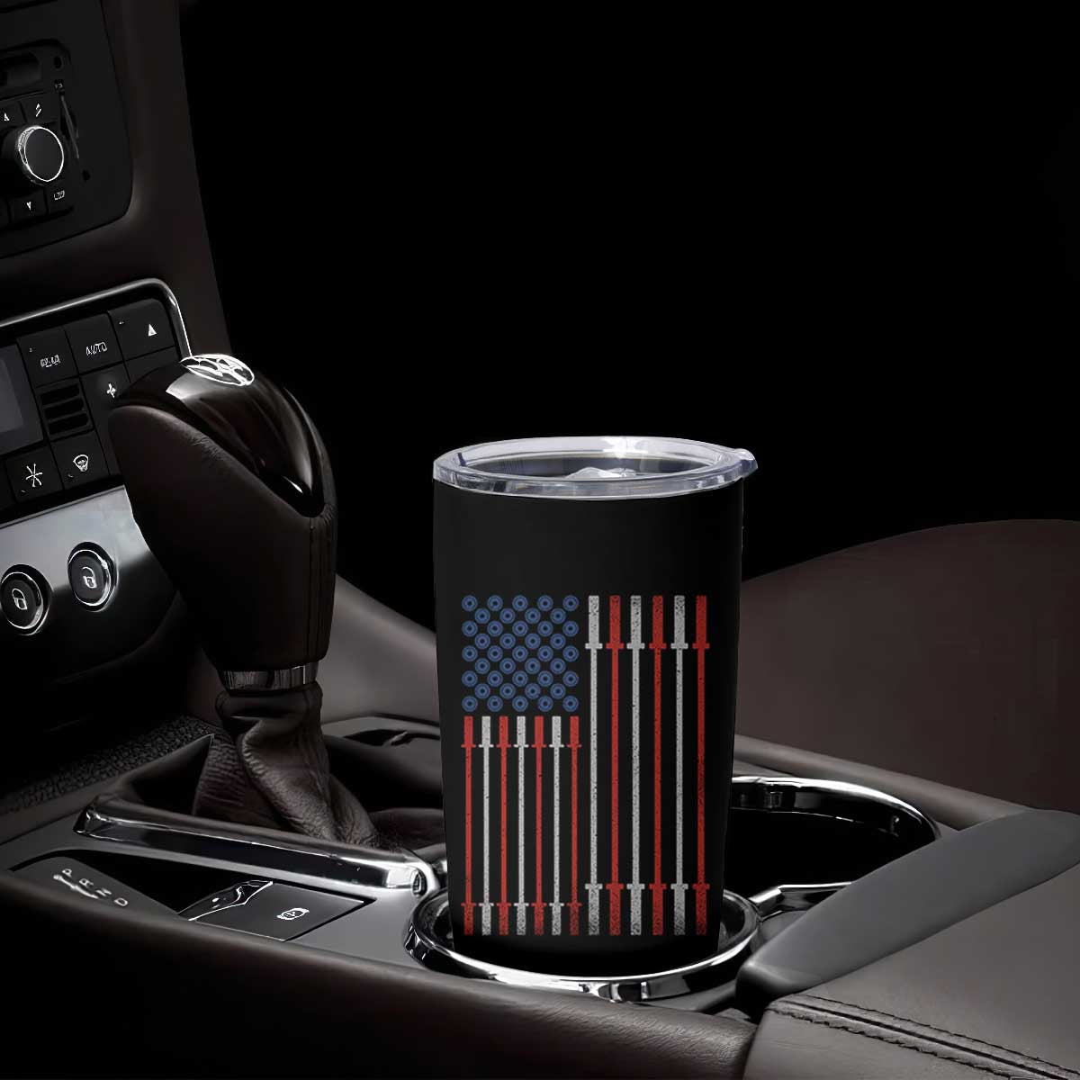 Fitness Gym Barbell Powerlifting Patriotic American Flag Tumbler Cup TS11 Print Your Wear