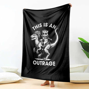 Dungeon Cat This Is An Outrage Throw Blanket Funny Princess Cat Riding Dinosaur TS11 Print Your Wear