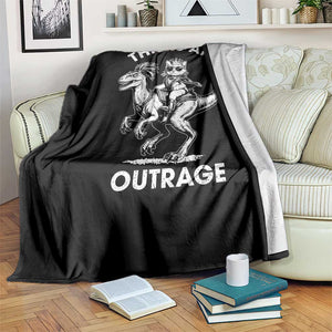 Dungeon Cat This Is An Outrage Throw Blanket Funny Princess Cat Riding Dinosaur TS11 Print Your Wear