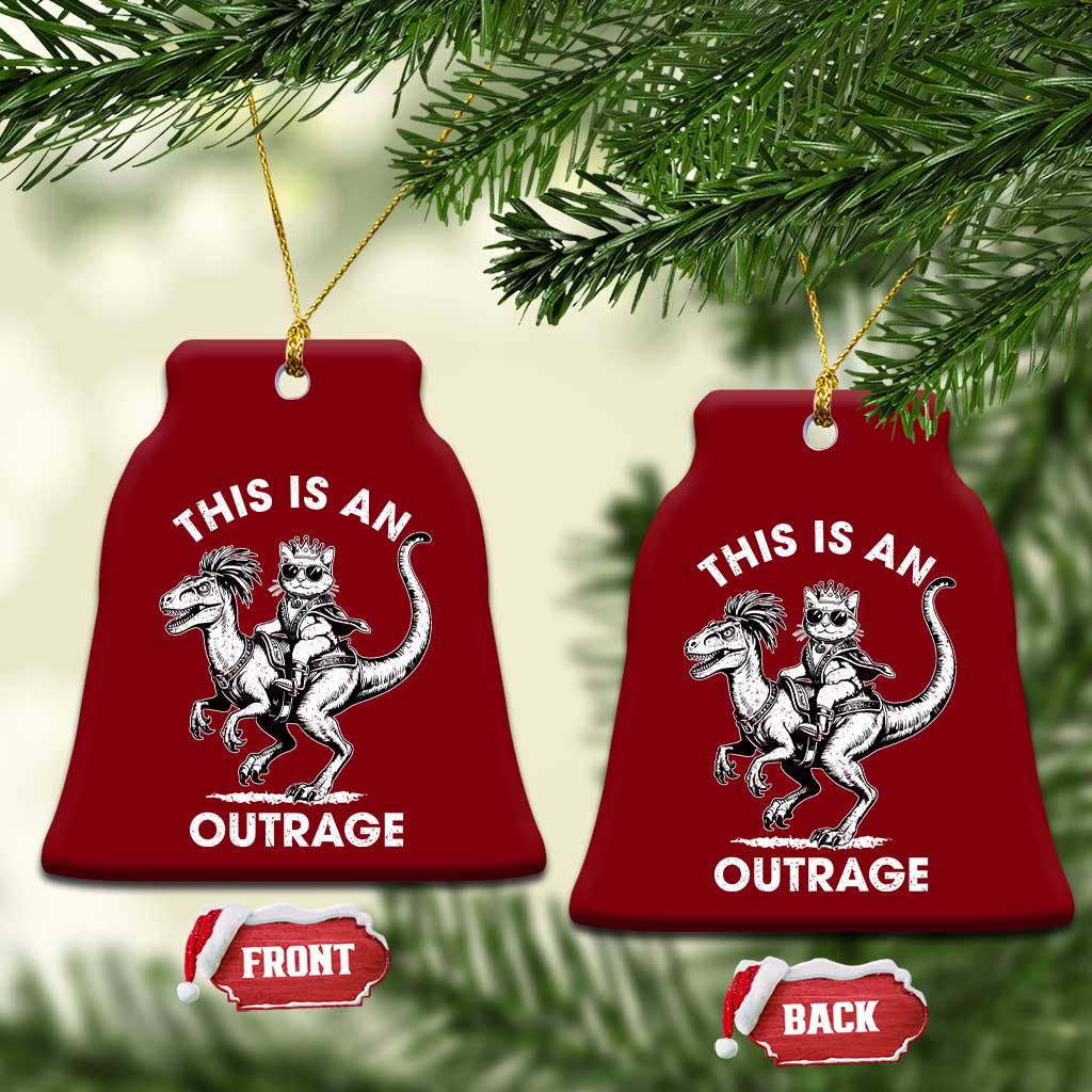 Dungeon Cat This Is An Outrage Ceramic Ornament Funny Princess Cat Riding Dinosaur TS11 Print Your Wear