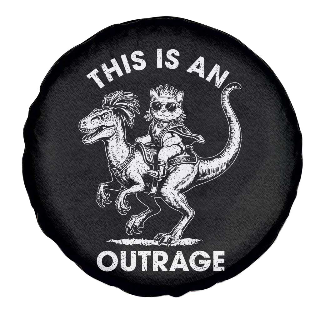 Dungeon Cat This Is An Outrage Spare Tire Cover Funny Princess Cat Riding Dinosaur TS11 Print Your Wear