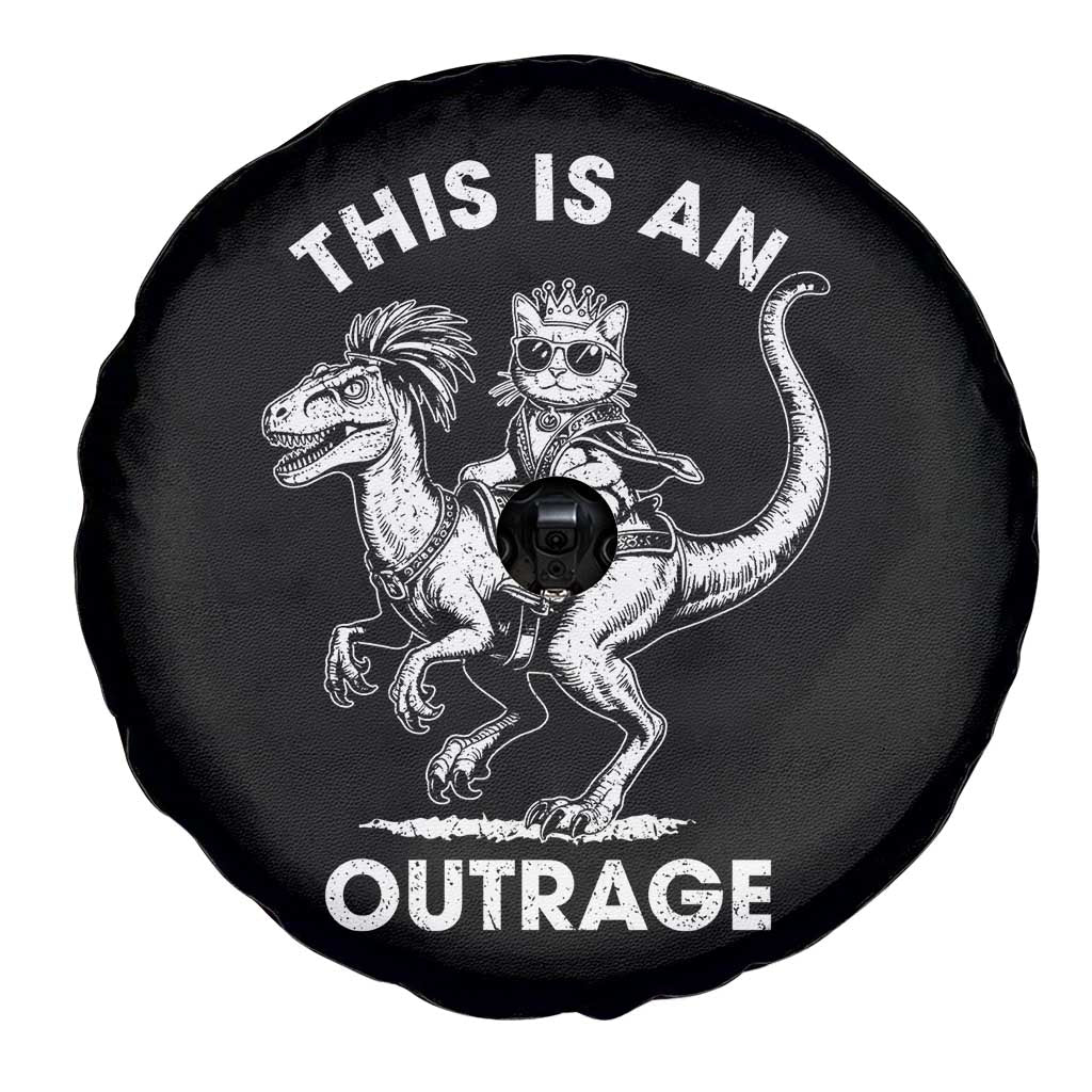 Dungeon Cat This Is An Outrage Spare Tire Cover Funny Princess Cat Riding Dinosaur TS11 Print Your Wear