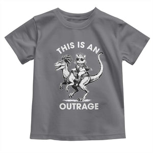 Dungeon Cat This Is An Outrage Toddler T Shirt Funny Princess Cat Riding Dinosaur TS11 Charcoal Print Your Wear