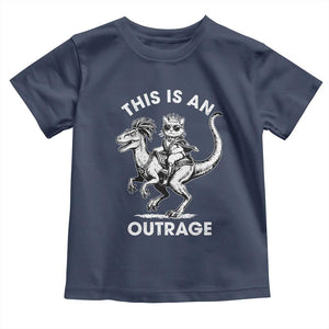 Dungeon Cat This Is An Outrage Toddler T Shirt Funny Princess Cat Riding Dinosaur TS11 Navy Print Your Wear
