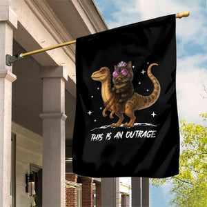 Dungeon Cat This Is An Outrage Garden Flag Funny Princess Kitten Dinosaur TS11 Print Your Wear