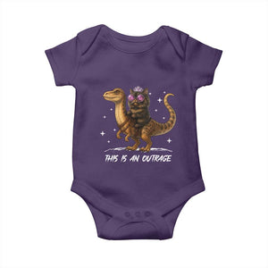 Dungeon Cat This Is An Outrage Baby Onesie Funny Princess Kitten Dinosaur TS11 Purple Print Your Wear