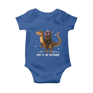 Dungeon Cat This Is An Outrage Baby Onesie Funny Princess Kitten Dinosaur TS11 Royal Blue Print Your Wear