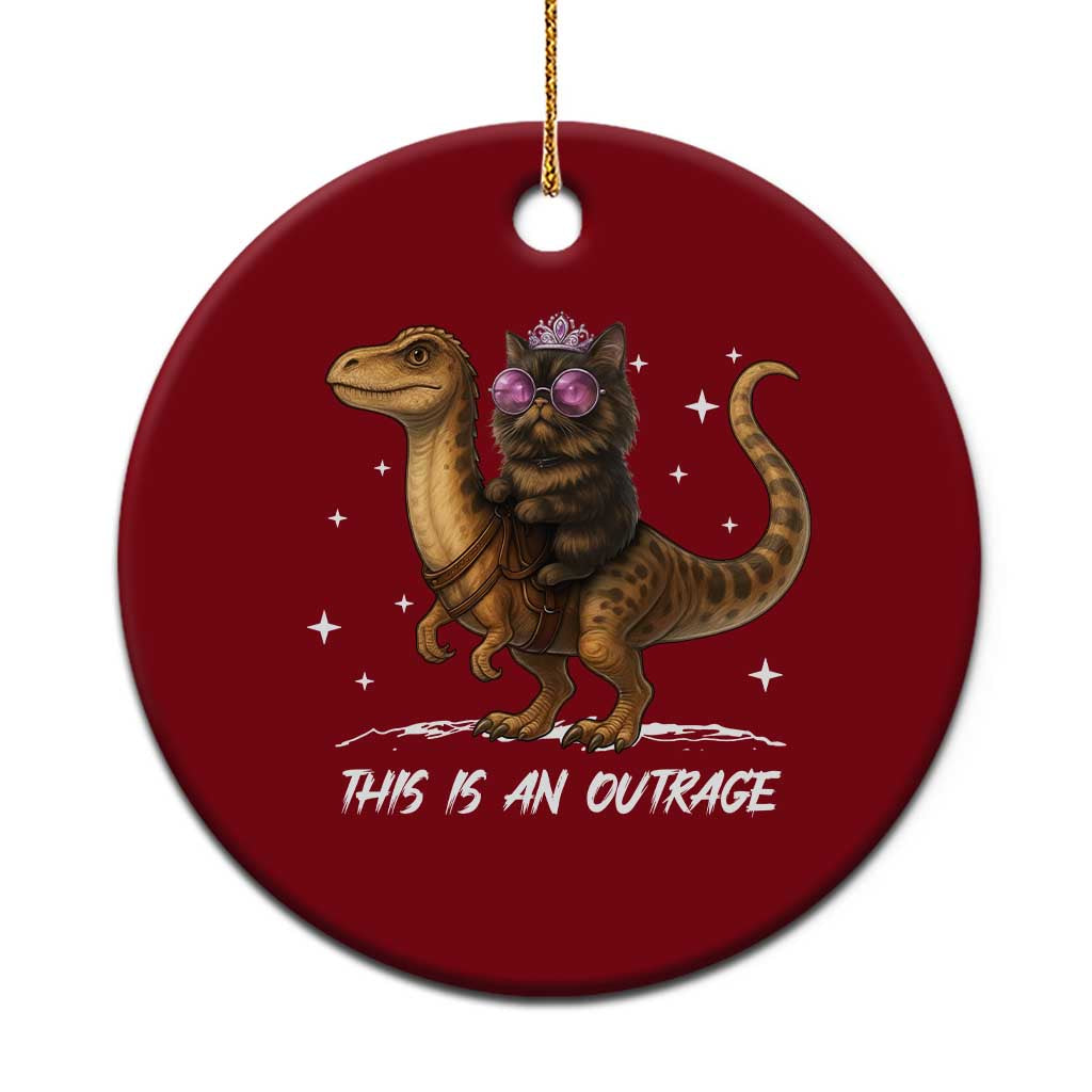 Dungeon Cat This Is An Outrage Ceramic Ornament Funny Princess Kitten Dinosaur TS11 1pc Red Print Your Wear