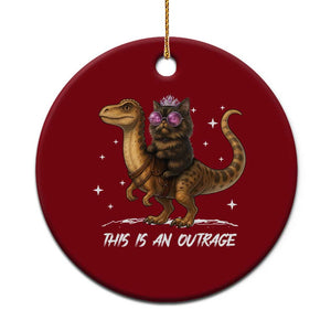 Dungeon Cat This Is An Outrage Ceramic Ornament Funny Princess Kitten Dinosaur TS11 1pc Red Print Your Wear