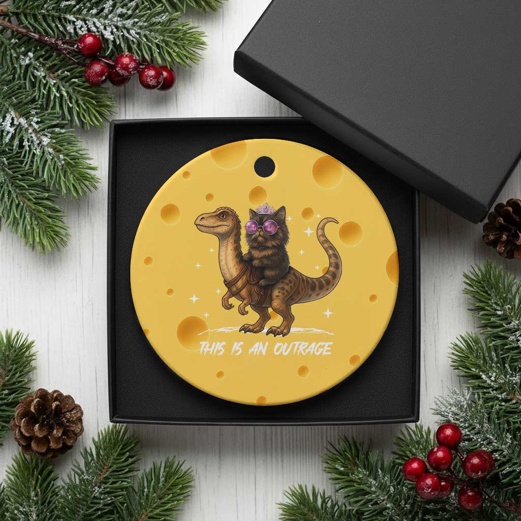 Dungeon Cat This Is An Outrage Ceramic Ornament Funny Princess Kitten Dinosaur TS11 1pc Yellow Cheese Print Your Wear