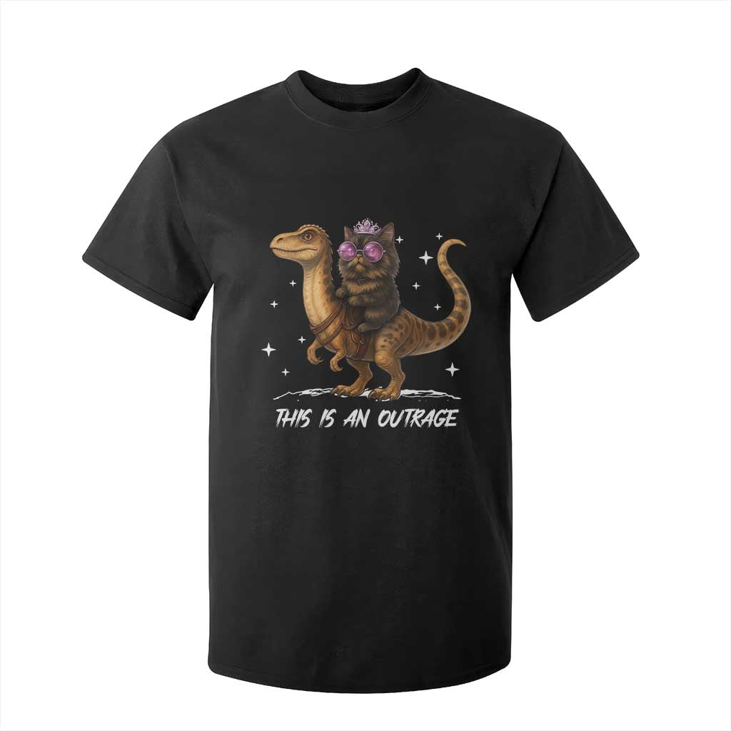 Dungeon Cat This Is An Outrage T Shirt For Kid Funny Princess Kitten Dinosaur TS11 Black Print Your Wear