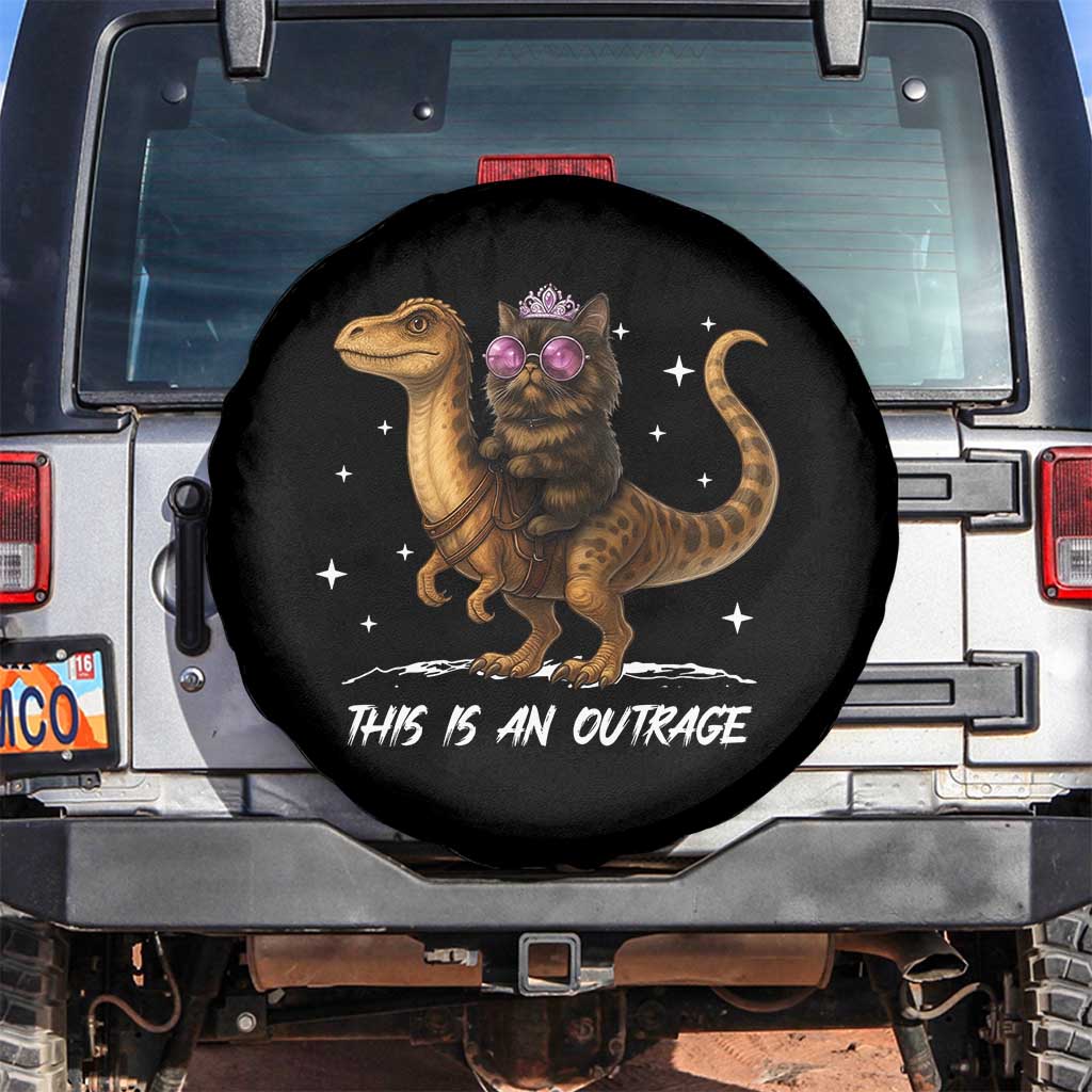 Dungeon Cat This Is An Outrage Spare Tire Cover Funny Princess Kitten Dinosaur TS11 No hole Black Print Your Wear
