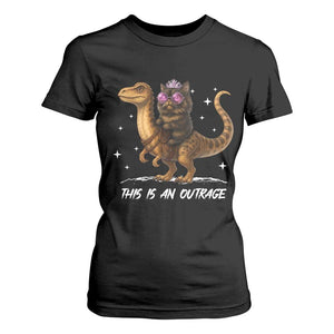 Dungeon Cat This Is An Outrage T Shirt For Women Funny Princess Kitten Dinosaur TS11 Black Print Your Wear